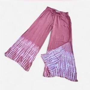 Pink Tie-Dye Wide-Leg Pants